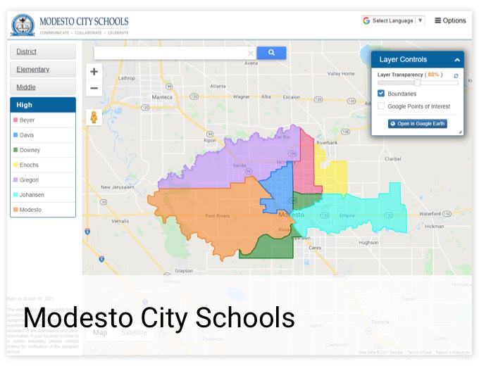 Modesto City Schools | GIS Planning Software and Mapping Services